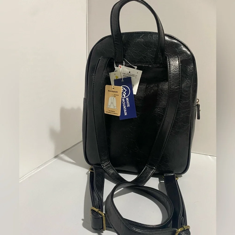 Black‎ Vegan Leather Men's Backpack